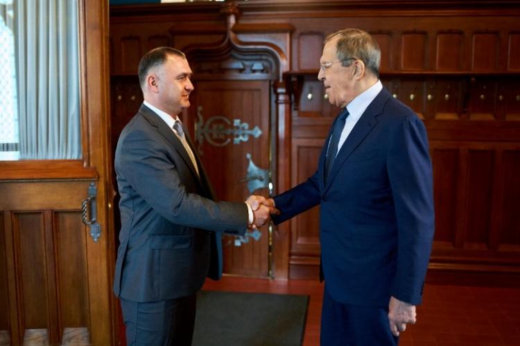 Встреча Президента Южной Осетии Алана Гаглоева и Министра иностранных дел России Сергея Лаврова